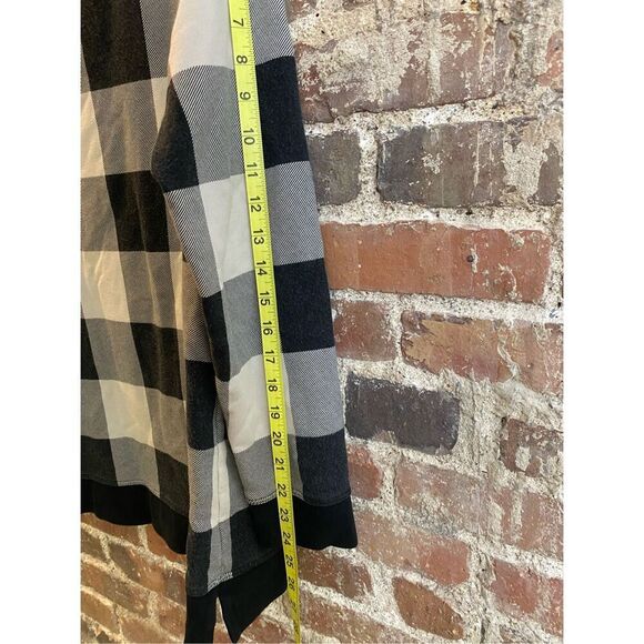 Lands’ End Serious Sweats Black/White Plaid Pullover Sweater Women’s Size M 10-1 - Picture 8 of 8